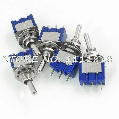 

5 Pcs AC 3A/250V 6A/125V 3 Solder Lug Terminals ON/OFF SPDT Toggle Switch
