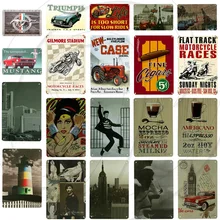 Винтажная гонка на мотоцикле в лондонском стиле, наклейка на стену, кофейная бар, паб, ресторан, кухня, таверна, Декор для дома отеля жестяные пластинки, знак