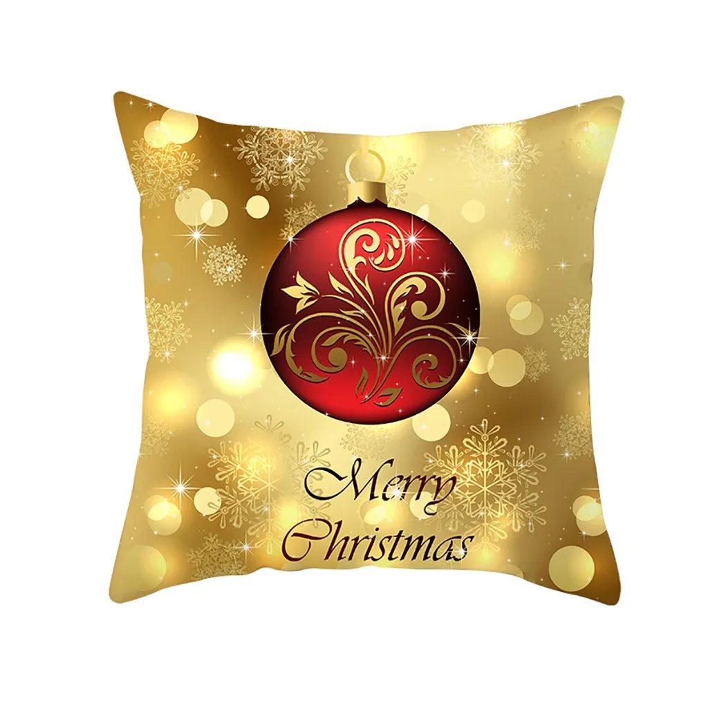Рождественская наволочка, наволочка, блестящий диван из полиэстера, наволочка для подушки, домашний декор, cojines decorativos para sof 45x45 см