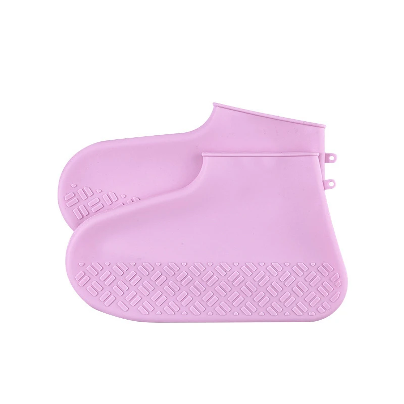 1 пара многоразовых латексных водонепроницаемых покрытие на обувь от дождя Нескользящие резиновые непромокаемые сапоги обувь аксессуары - Цвет: Розовый