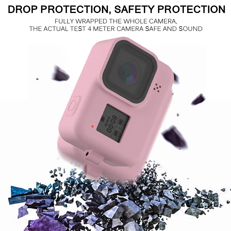 Силиконовый чехол для GoPro Hero 8 Черный Закаленное стекло Защитная линза для Gopro Hero 8 экшн аксессуар для камеры