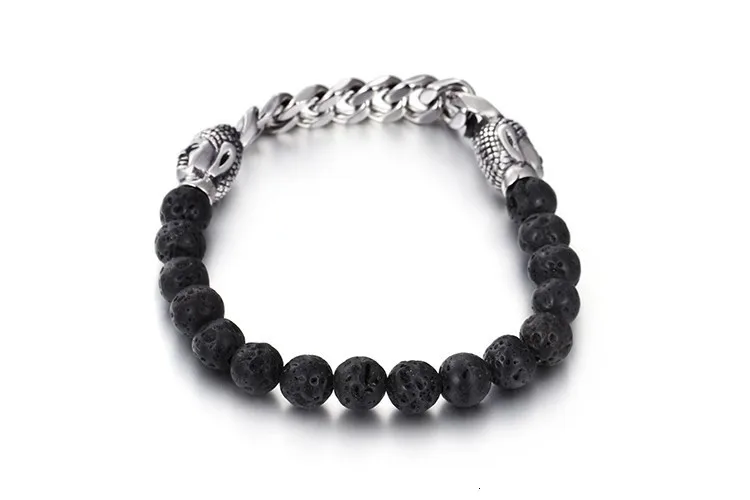 TrustyLan, AliExpress, вулканические камни, бусины, цепь, нержавеющая сталь, Будда, мужские браслеты,, модный религиозный мужской браслет, подарки