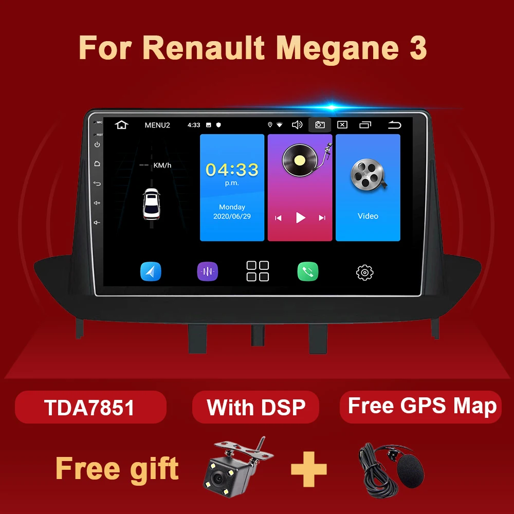 Android автомобильный Радио для Renault Megane 3 2009-2014 мультимедийный видеоплеер 9 дюймов