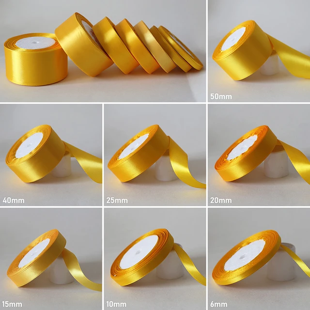 Golden Satin Ribbon 15mm  Silk Ribbons - 6mm 10mm 15mm 20mm 25mm 40mm 50mm  Silk - Aliexpress