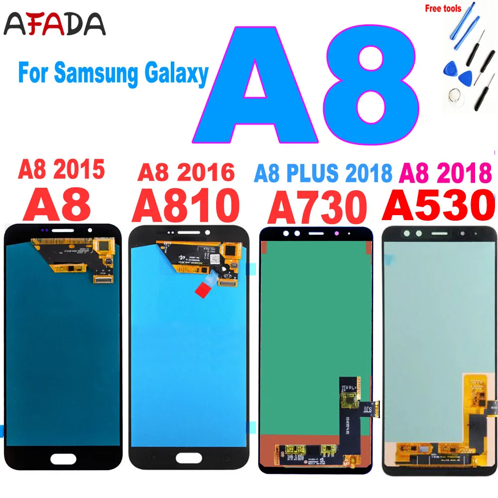 ЖК дисплей AAA + для Samsung A8 2015 2016 A800 сенсорный A8000 A8100 A810 Plus 2018 A730 экран A530 A530F|Экраны