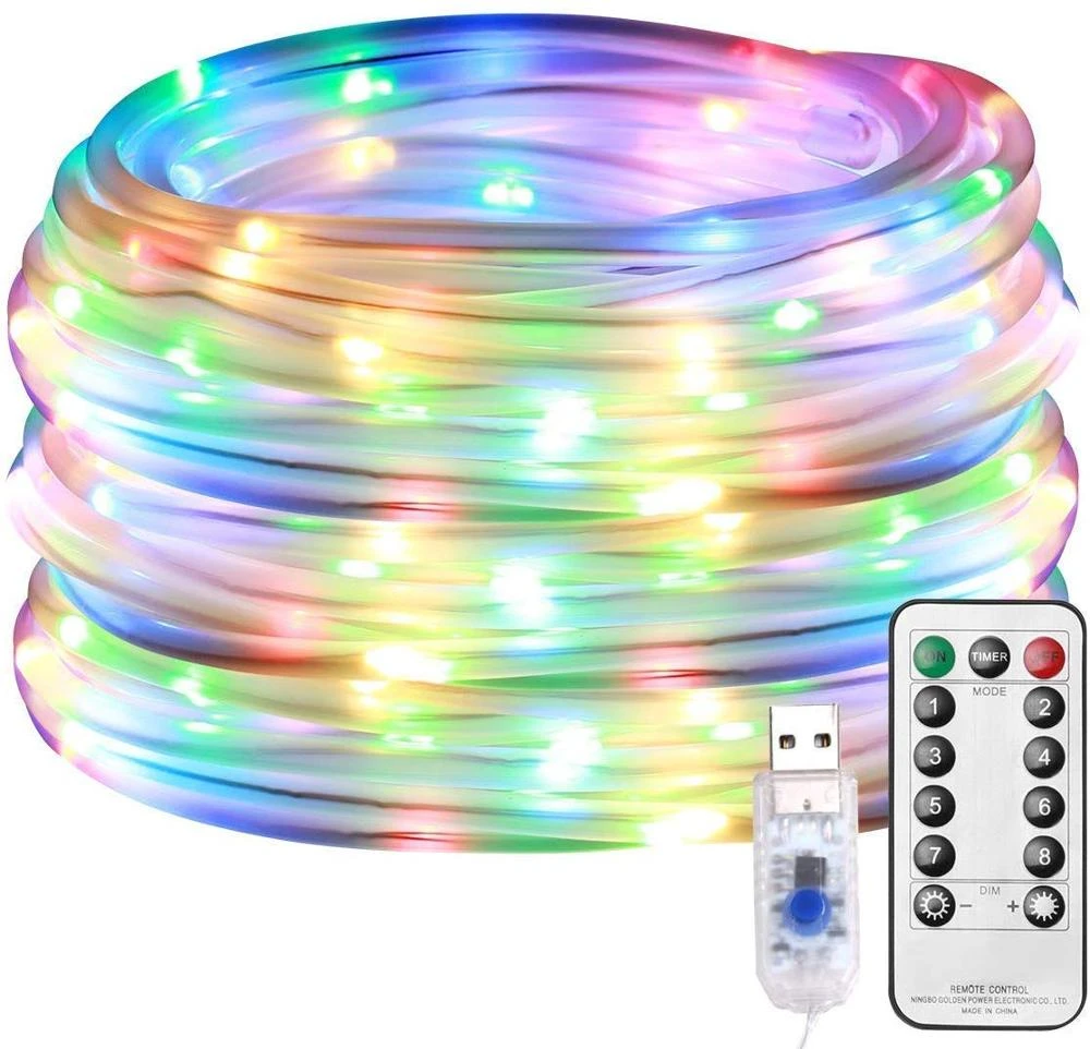 Led Rope Lights Battery Operated String Lights 8 Modes Fairy Lights With Remote Timer Outdoor Decoration Lighting For Garden Led String Aliexpress