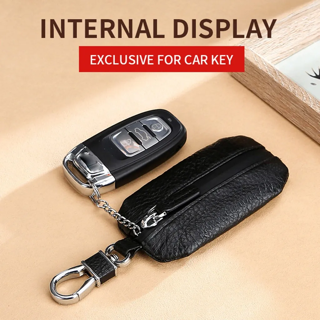 Car Key Case Bag Holder Male Keychain Key Organizer Leather Key Wallet