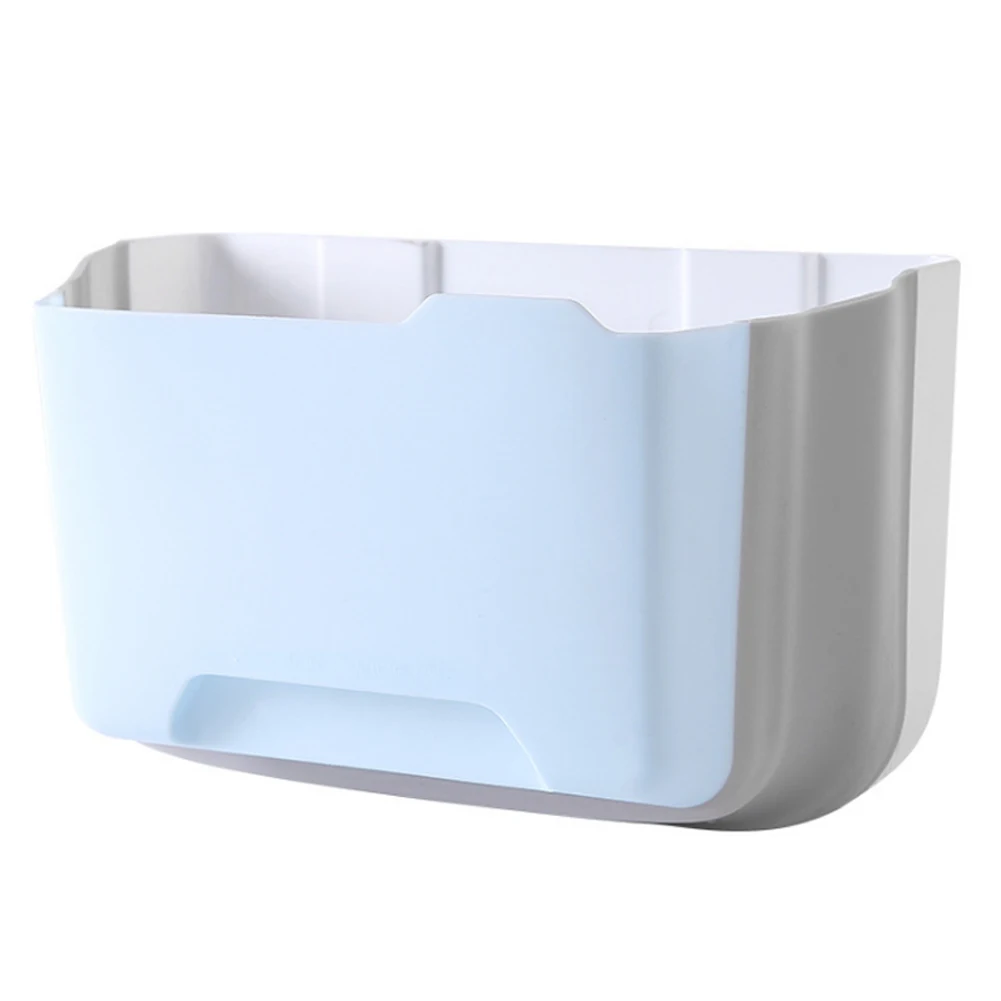 Folding Hanging Trash Can Garbage Waste Bin Wall Mounted Kitchen Cabinet Holder FAS6 - Цвет: blue