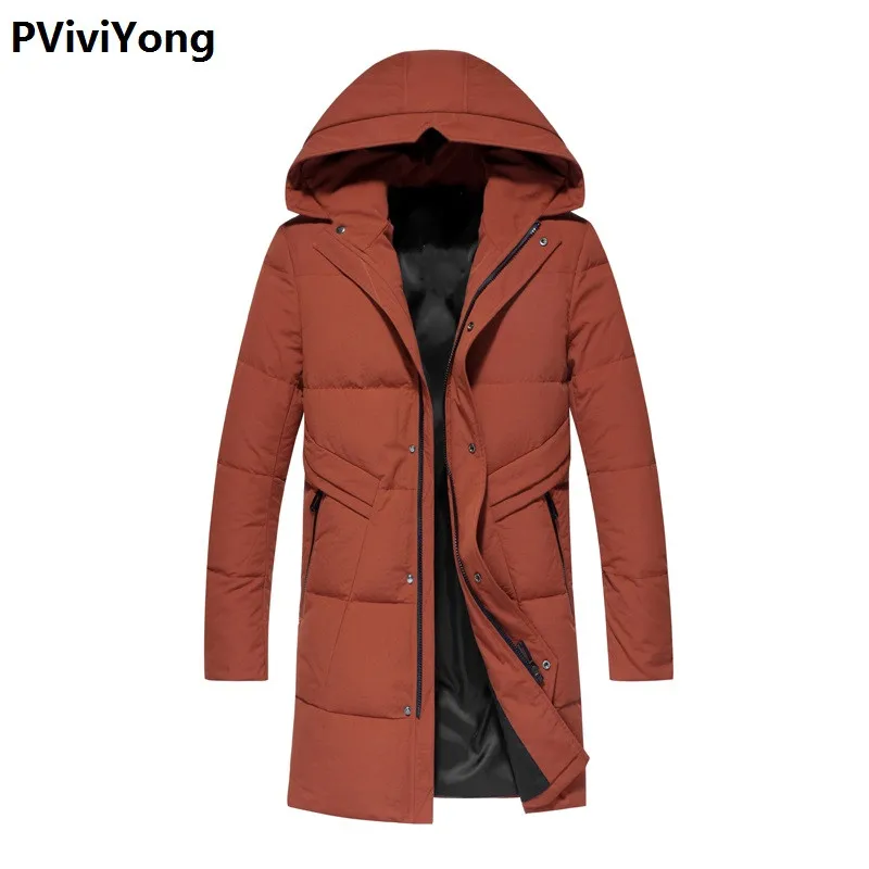 PViviYong 2019 новые высококачественные зимние мужские коммерческих дел шляпа Белая куртка с утиным пухом, модное пальто-парка 1910