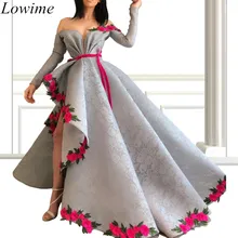 Большой размер, для беременных серые платья знаменитостей с кружевами асимметричные вечерние платья Длинные арабский Выпускной вечерние женский кафтан