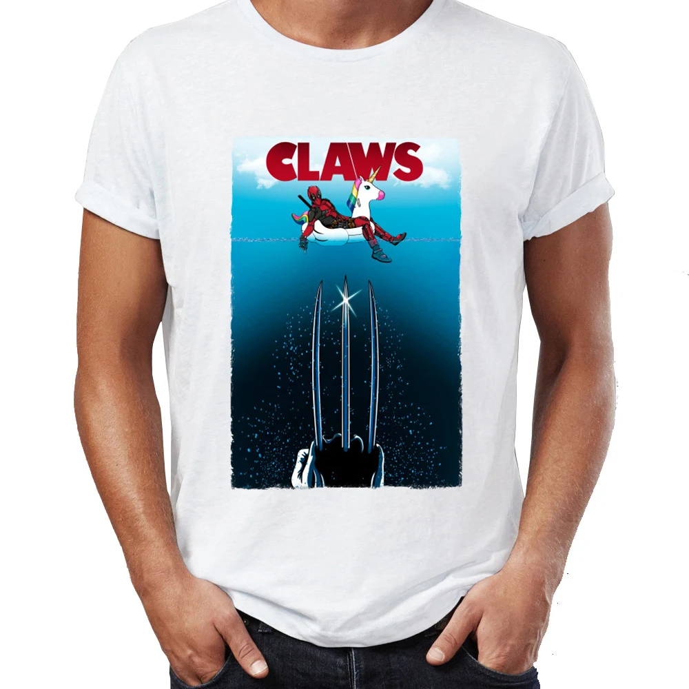 

Men's T Shirt Deadpool Jaws Parody Unicorn Claw Awesome Artwork Printed Tee