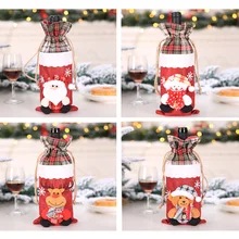 Рождественская бутылка вина крышка для бутылок вина шампанского крышка рождественское красное вино Подарочная сумка мешок для конфет Рождество украшения