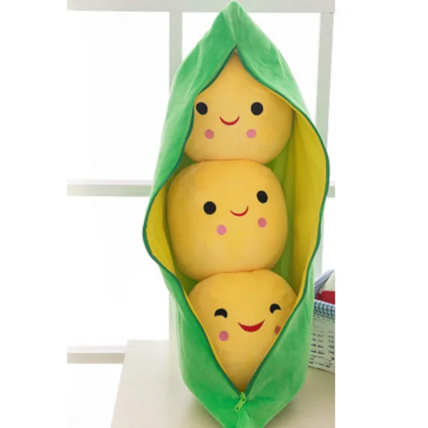 Моделирование Kawaii милый мультфильм Креативный гороховый стручок Подушка плюшевая игрушка мягкая ткань игрушки для детей Плюшевые Растения подарок на день рождения - Цвет: Цвет: желтый