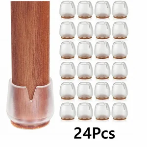 Силиконовые накладки для ножек на стулья, 12-16 мм, 24 шт.