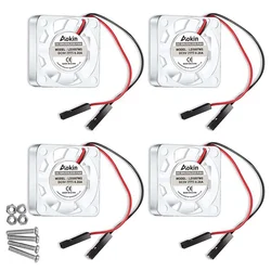 Ventilateur de refroidissement pour Raspberry Pi 4 modèle B, 3 B +, Pi 3, Pi 2, Pi 1 B +, 4 pièces, 30x30x7mm, 3007 Transparent, sans balais, 3.3V 5V 