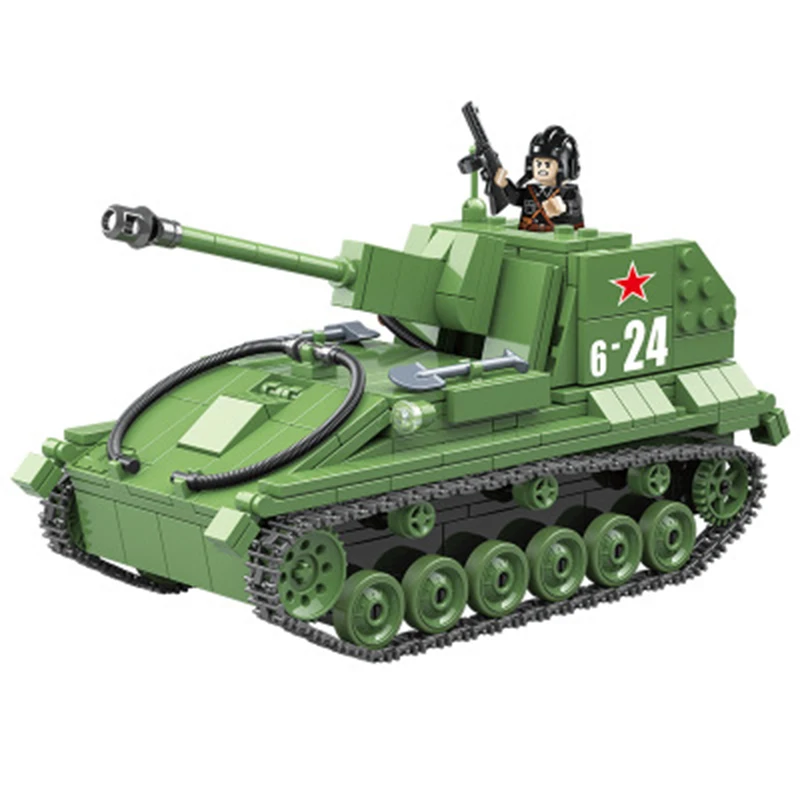 Su-76m самоходная пушка советская танковая Военная зенитная пушка модель головоломка сборка продукта раннее образование Q4 - Цвет: C1