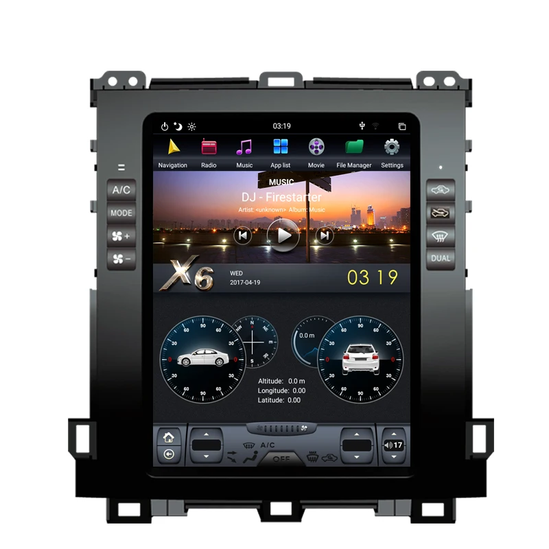 Top NAVITOPIA 10.4inch 4G+64GB Tesla Style Vertical Screen Android 8.1 Car DVD GPS Navigation for Toyota Prado 2002-2009 1
