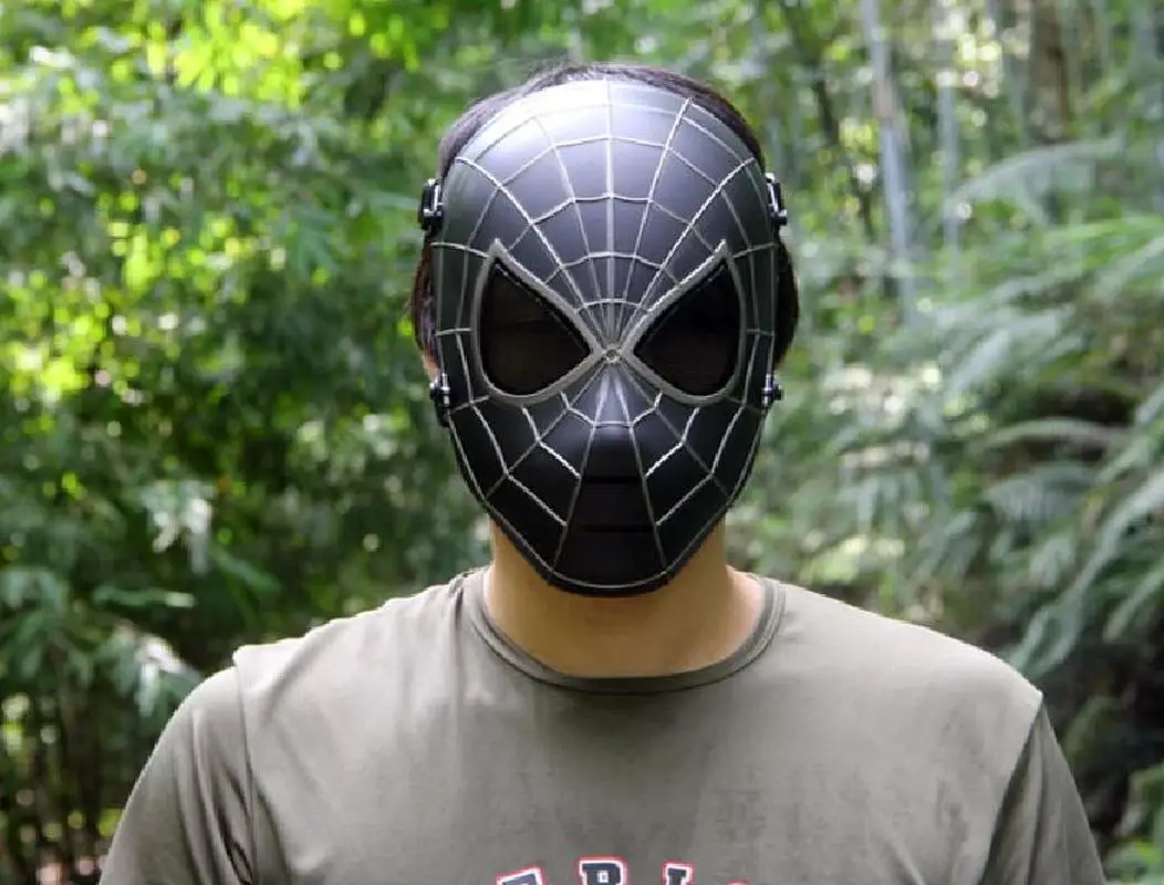 

Halloween Spiderman Face Mask High Quality Unbreakable Flexiable Newest Spiderman Faceshell with Lens