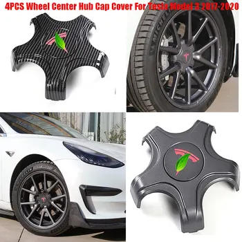 

4PCS Carbon Fiber Black Wheel Center Hub Cap Cover Center Rim Cap For Tesla Model 3 17-20