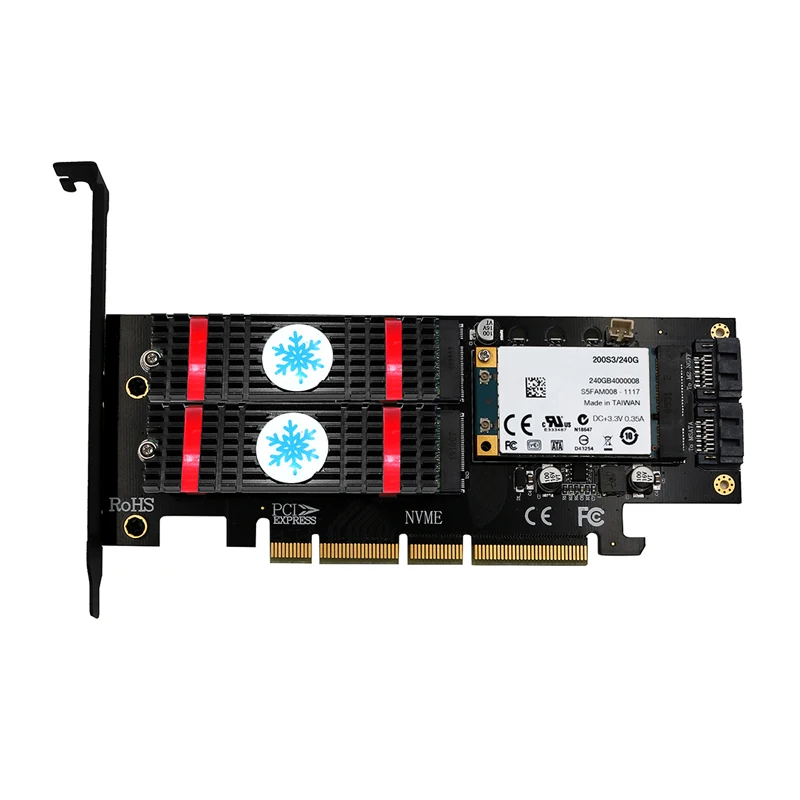 Адаптер 3 в 1 mSATA M.2 PCIE NVMe SSD к PCI E 0 4X SATA для M2 твердотельный диск конвертер|Платы