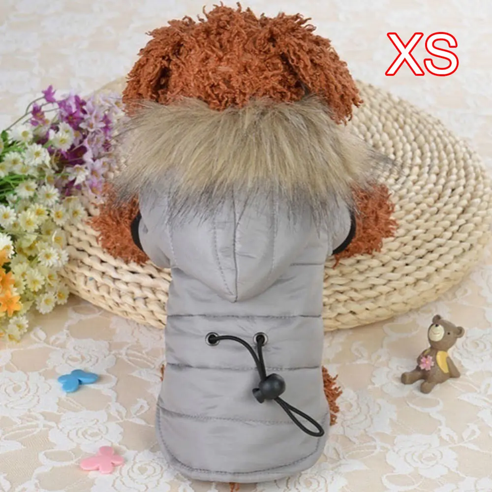 3 Теплая куртка для домашних животных, одежда, 3 цвета, модный костюм для косплея, костюм для домашних животных, подходящие толстовки для собак, меховой воротник, пальто для собак, зимнее флисовое пальто - Цвет: 3