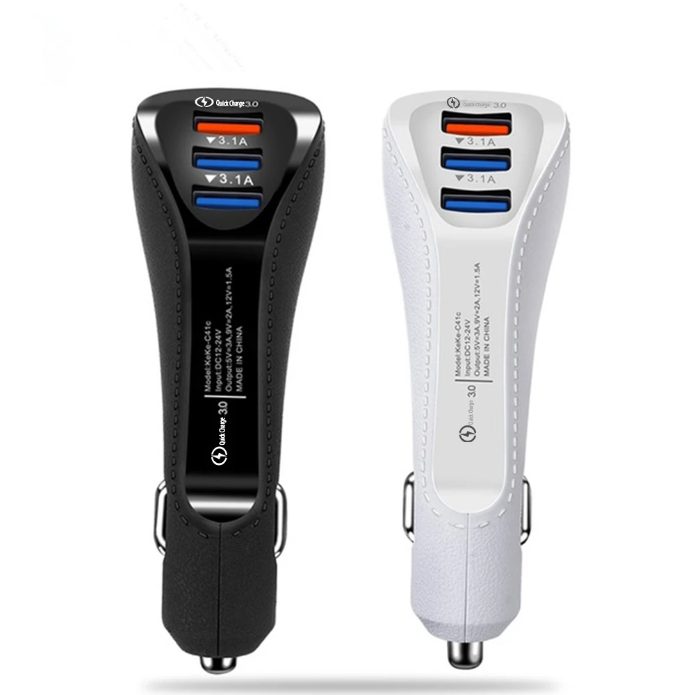 3.1A USB Автомобильное зарядное устройство Быстрая зарядка 3,0 зарядное устройство для мобильного телефона 3 порта быстрая зарядка автомобильное зарядное устройство для iPhone Xiaomi huawei автомобильное зарядное устройство