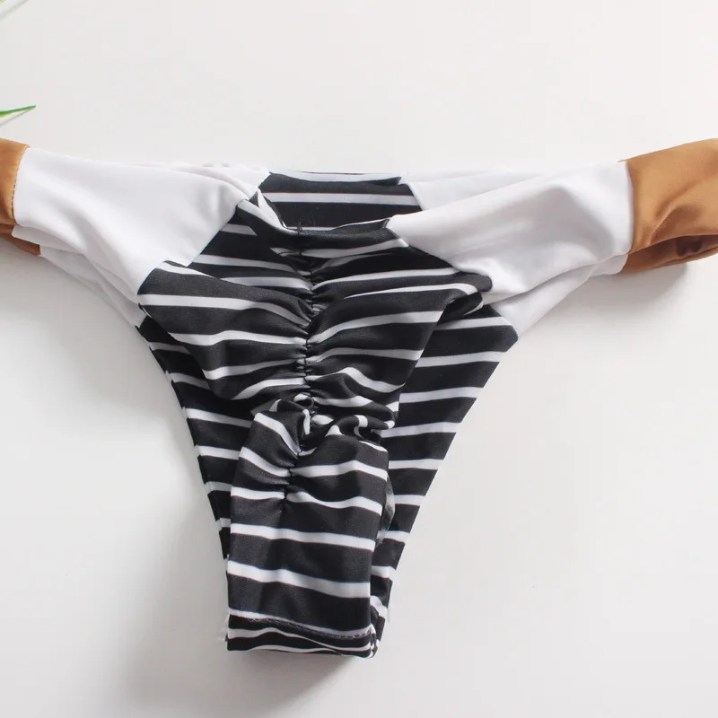 Strapless Bikini 2020 Mujer Swimwear Women Sexy Bathing Suit Two Piece Cut Out Top Striped Bandeau Swimsuit Push Up Biquini S-XL