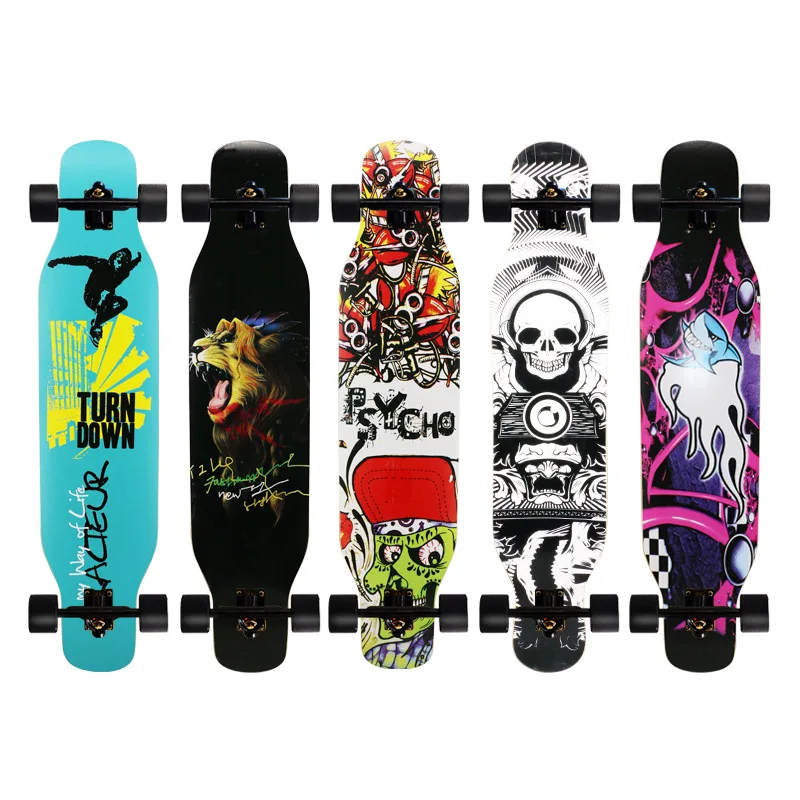 

Maple Complete Longboard Skateboard Dancing Longboard Skate Board Double Rocker Skateboard Double-sided Pattern