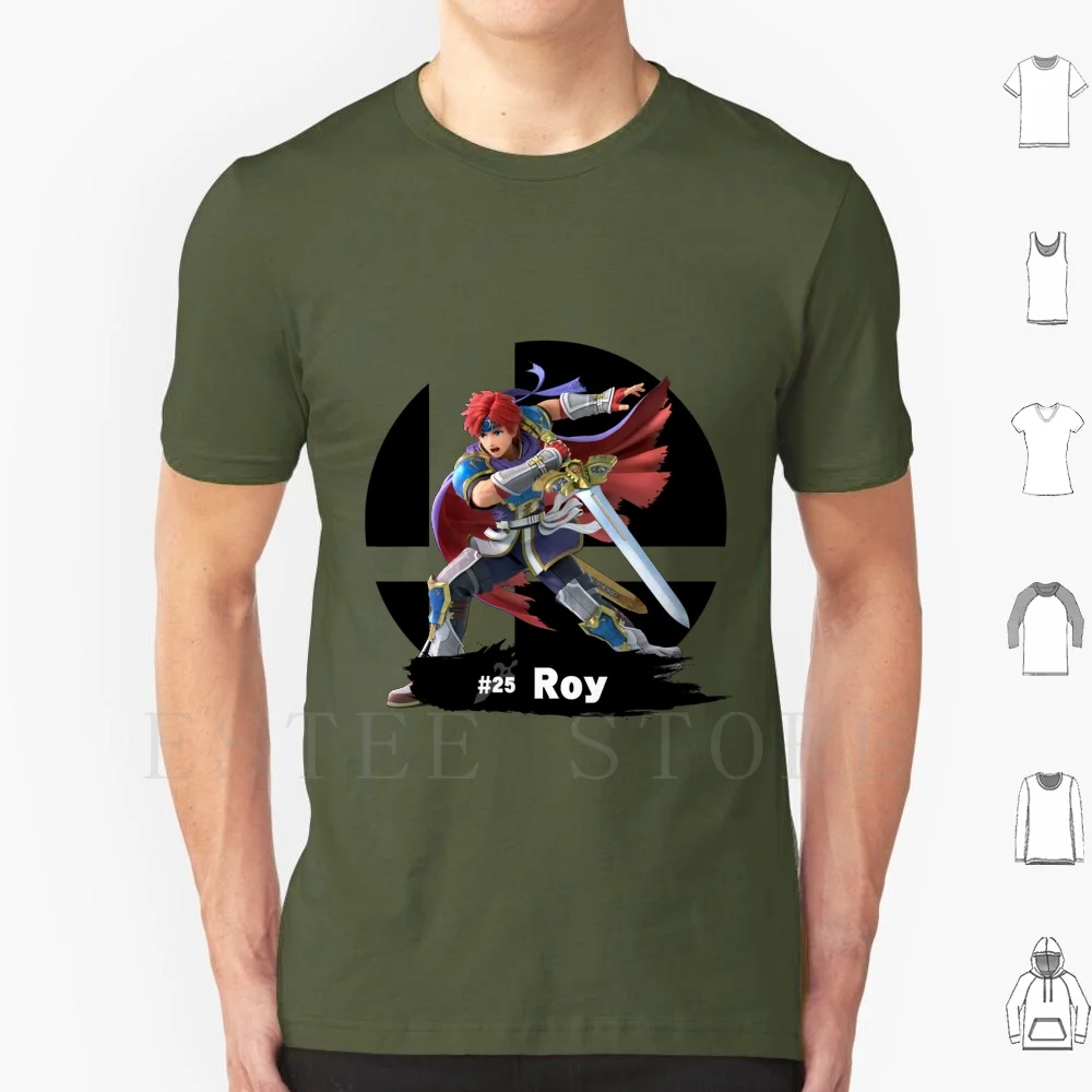 Super Smash Bros Ultimate-25 Roy T Shirt Uomo Cotone 6Xl Smash Bros Ultimate Roy Fire Emblem Personaggio Fighter Smash Ball