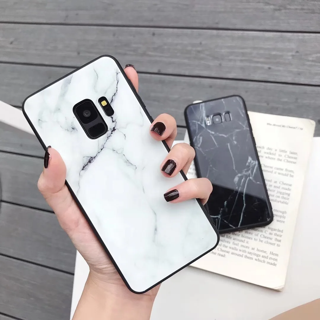 

Fashion Marble Texture Tempered Glass Phone Case For Samsung Galaxy A20 A30 A50 A70 S10 S9 S8 Plus Note 8 9 Back Protect Funda