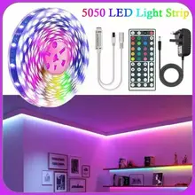 

Led Strip Lights 5M RGB 44 Key Remote Power UK Plug FULL KITS 10m
