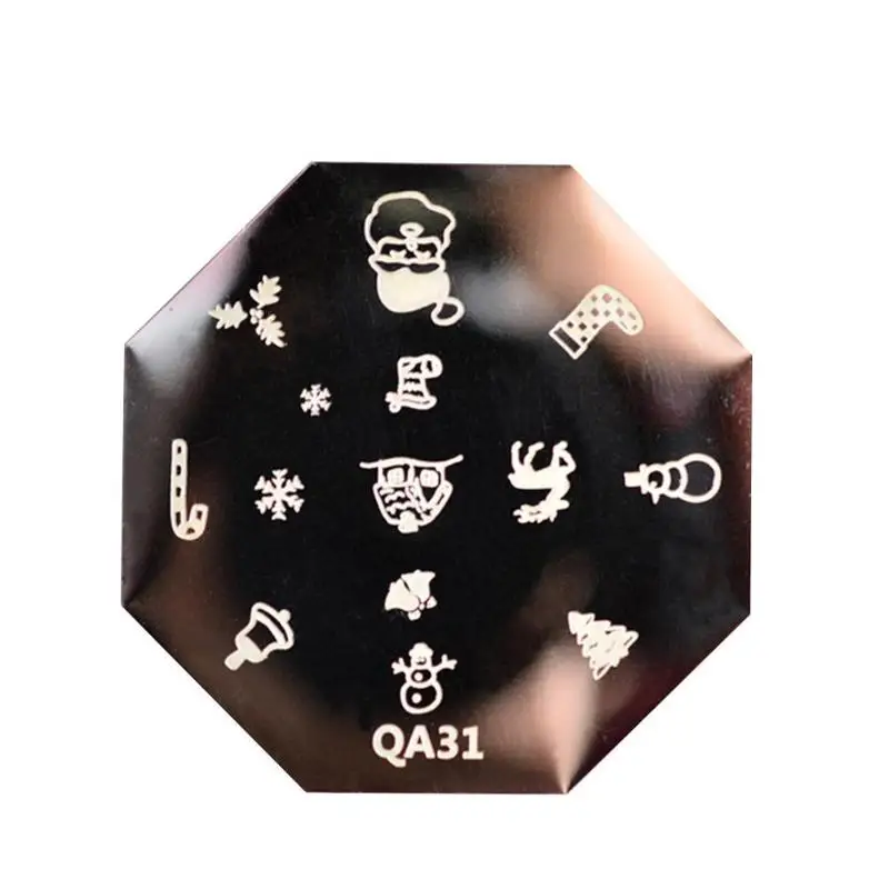 Ногтевой дизайн печати Шаблоны восьмиугольная MC серии Рождества Маникюр трафарет Управление простой конвенинентлы полезные