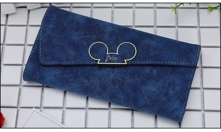 Disney мультфильм Микки портмоне девушка сумка монета сложить Женский Длинный кошелек пакет леди карты скраб кошелек держатель клатч для карт