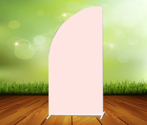 커스텀 아치 커버 배경 핑크 블루 화이트 생일 파티 장식 배너, 양면 인쇄 탄성 패브릭 5