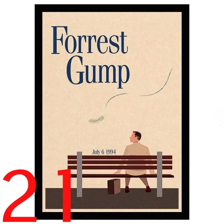 Сливовый Perfect JL Forrest Gump Tom Hanks Vintage Posters For Home/Bar/Living Decor kraft Paper high quality poster wall sticker HBA7 - Цвет: Сливовый