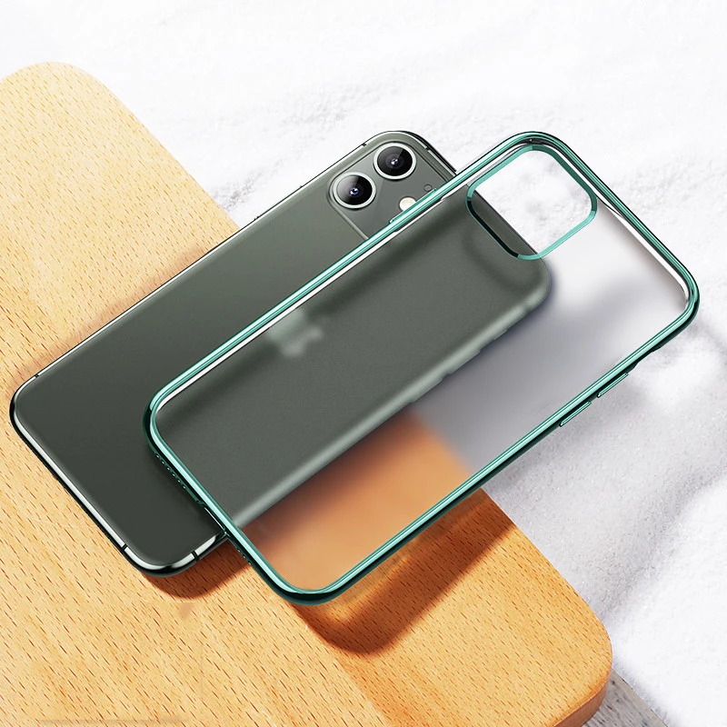 Для iPhone 11 Pro Чехол, роскошное лазерное покрытие, мягкая полупрозрачная матовая задняя крышка из ТПУ для Apple iPhone 11 Pro Max чехол для телефона s