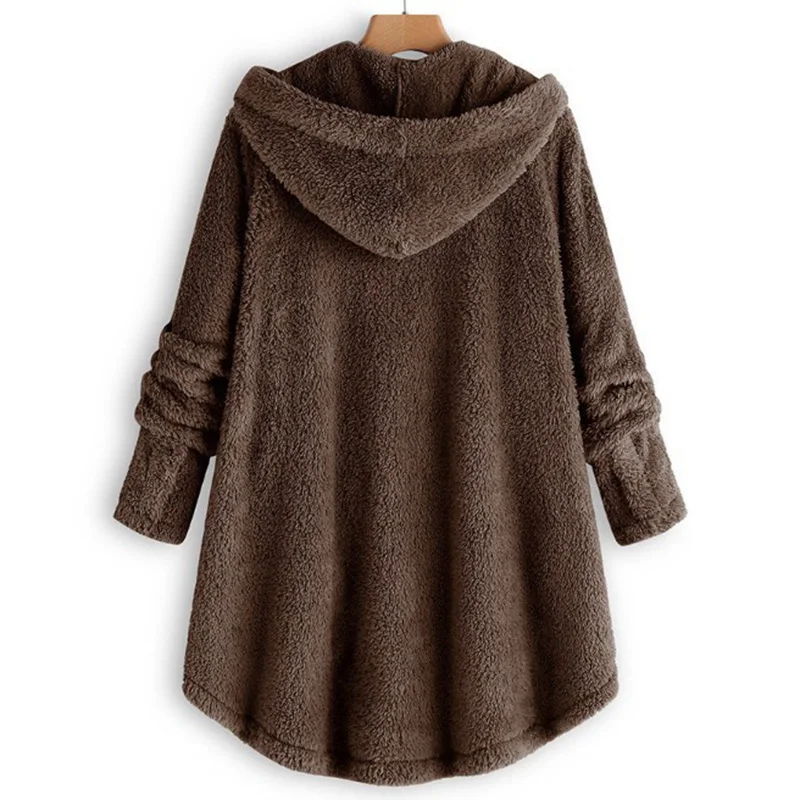 Горячее зимнее женское теплое пушистое пальто пуговица для верхней одежды куртки верхняя одежда свободные толстовки пальто 19ING