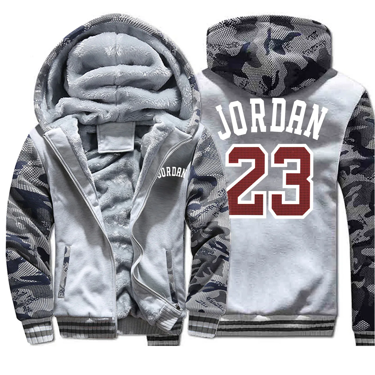Light Gray 6 Камуфляжная зимняя куртка для мужчин Jordan 23 военная куртка баскетбольные куртки пальто утепленные флисовые толстовки Толстовка куртки с капюшоном - Цвет: Light Gray 6