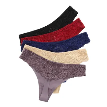 

Lace Panties Sexy Underwear Women Thongs G Strings Seamless Ladies M-XXL Female Erotic Low Rise Summer Ice Silk Panty