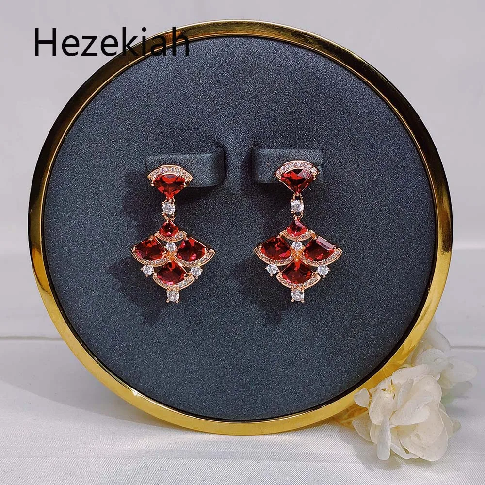 Hezekiah S925 Fan Earrings Luxury fashion Trend high-end Bridal Earrings Dance party Celebrities temperament LADIES EARRINGS