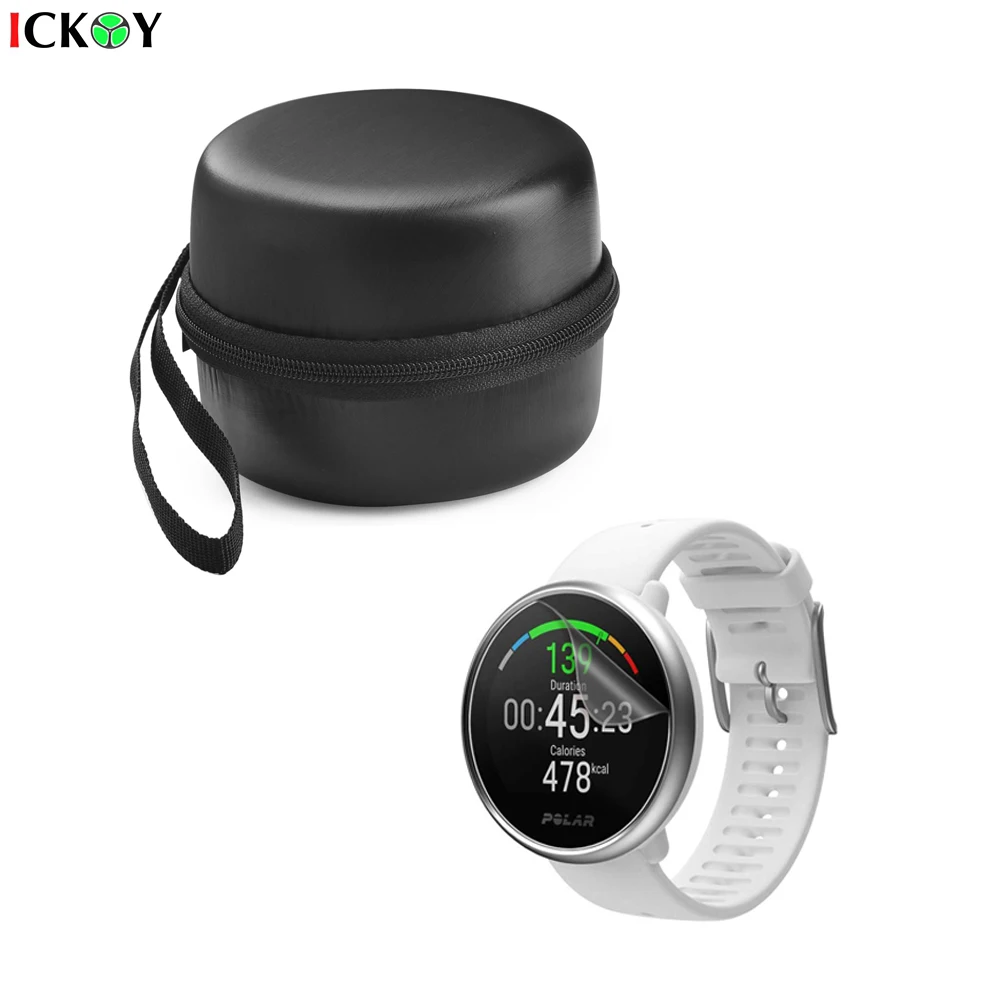 

3pcs ClearLCD Screen Protector Shield Film + Portable Bag Protect Case Storage Box for Polar Ignite SmartWatch Accessories