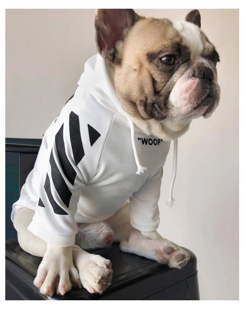 suprepet roupa do cão de estimação para bulldog francês addog listra padrão hoodie cão de estimação roupas do cão jaqueta de cachorro para buldogue francês