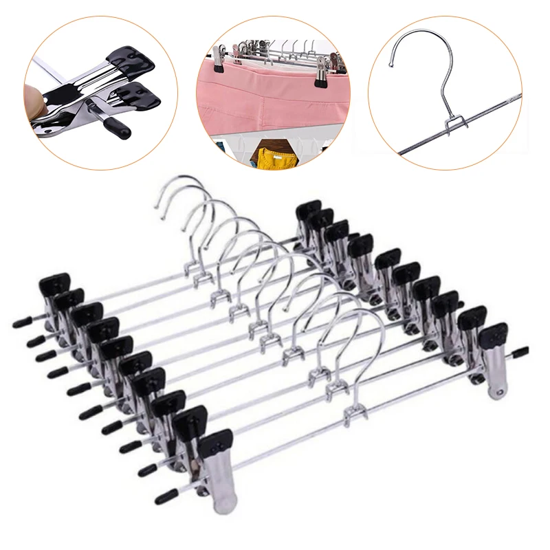 

Coat Hook 11.8x4.7inch Household Pants Skirt Clip 10pcs Hanger Clothes Wardrobe