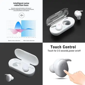 

1Pair Wireless bluetooth Headphones 5.0 TWS Bluetooth For Sports/Game Earphone Touch IPX5 HiFi Waterproof Headset Control U3O1