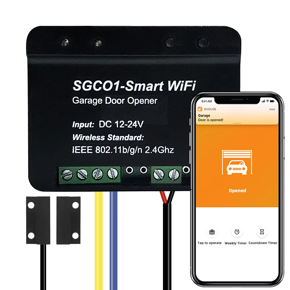 smart wifi garage door opener controller app remote control from anywhere no hub needed history record set timer schedule electric system aliexpress chamberlain cg40d
