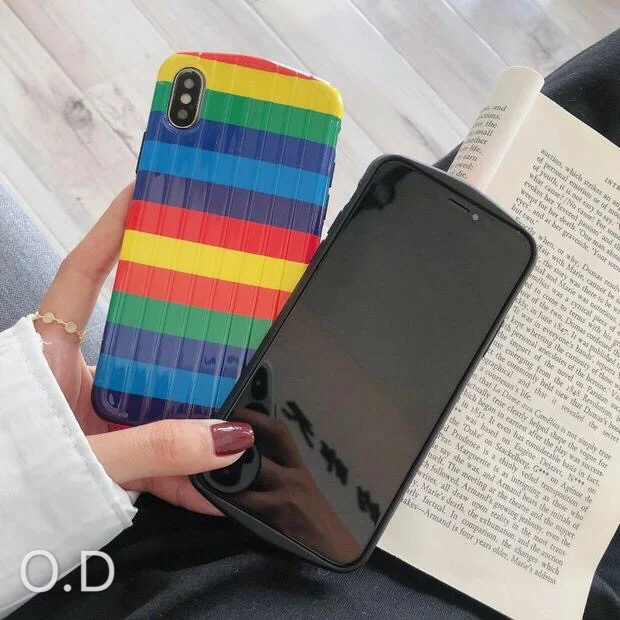 Ins простой Радужный цвет для iphone 11xs/max/xr Чехол для мобильного телефона iphone 8/7plu силиконовый защита от падения