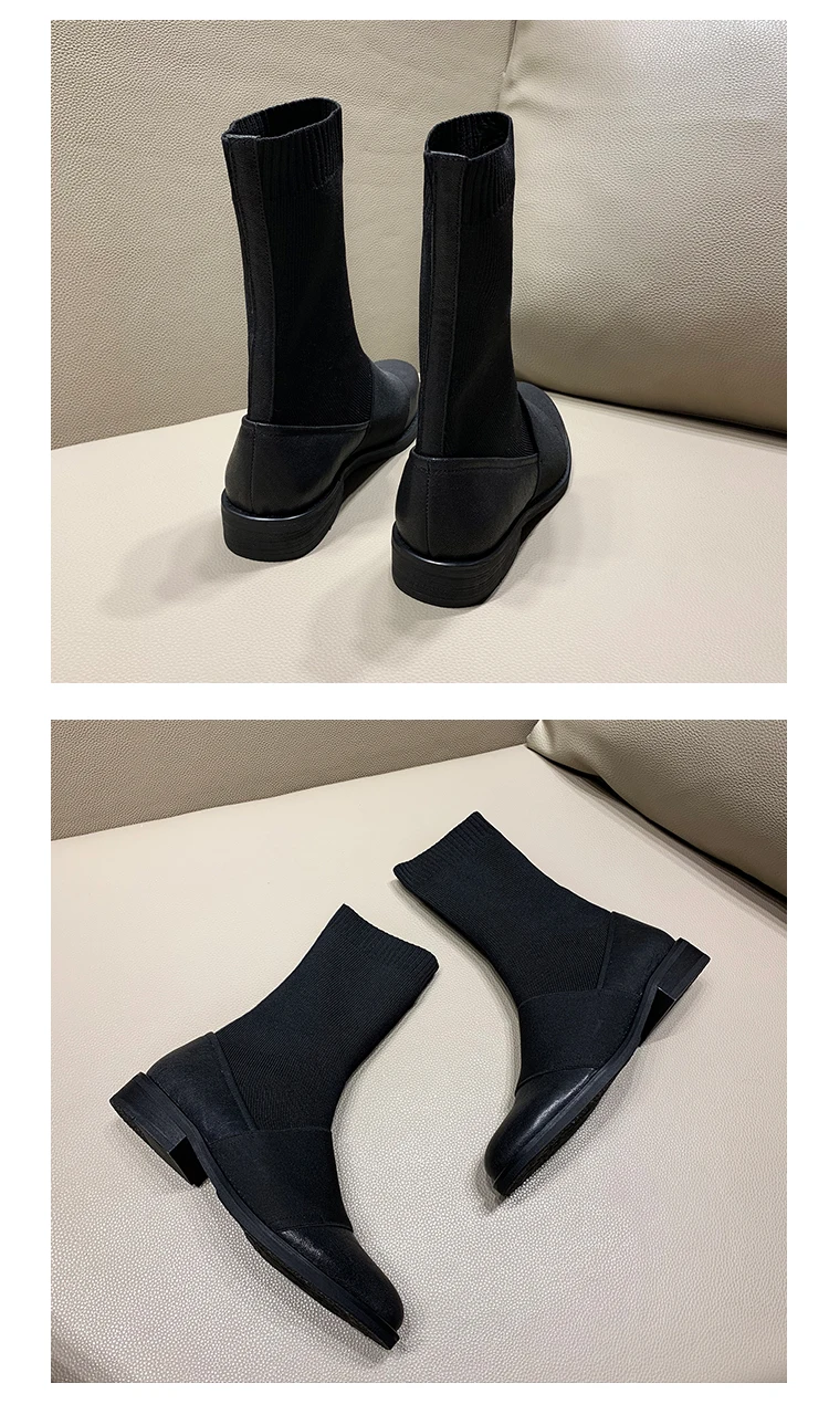 Вязаные ботинки; кожаные зимние ботинки на плоской подошве; высококачественные ботинки для девочек; ботинки в русском стиле; экспресс