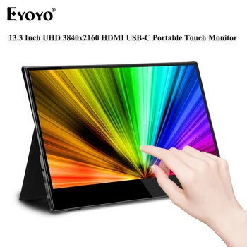 

Eyoyo EM13U 13.3" UHD 4k Portable Gaming Touch Screen Monitor LCD Type USB C HDMI 3840x2160 Display For PC Phone PS4 Xbox Switch