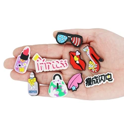 1 Pcs Lovely Lady Shoe Charms Lipstick High Heels Sexy Lip Princess Buckles New Styling Lady Shoe Decorations for Bag Croc Jibz