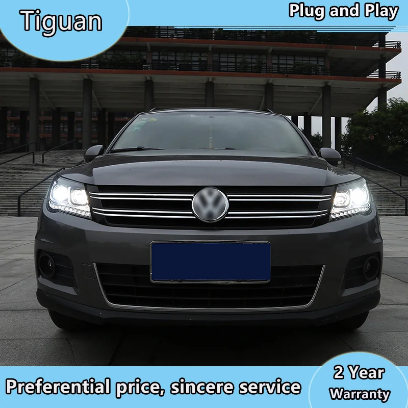 Автомобильный Стайлинг для VW 2010 2013 Tiguan фары Новый светодиодный ная фара DRL линза